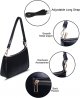Shoulder Bag for Women Retro Vegan Leather Classic Clutch Tote HandBags Purses with Zipper Closure