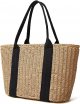 Women Straw Bags Summer Beach Large Tote Bag Handmade Woven Shoulder Crossbody Handbag